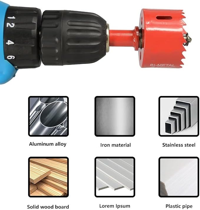 Auniwaig 0.91-Inch Bi-Metal 23mm Hole Saw 25mm Cutting Depth M42 HSS Hole Saw Cutter for Drywall Hardwood Soft Metal Plastic Thin PVC Board 2pcs