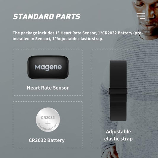 Magene H003 (H64 New Version) Heart Rate Monitor, Heart Rate Sensor Chest Strap, Protocol ANT+/Bluetooth, Compatible with iOS/Android APPs