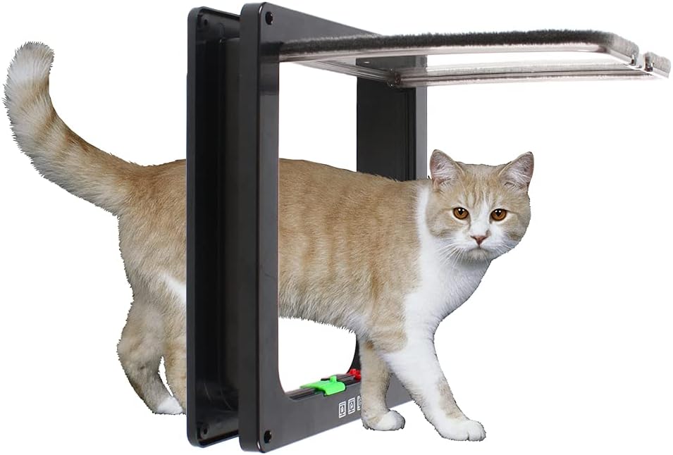 Cat Flap, Inner Door, Pet Door, Dog Flap for Cats and Small Dogs, Dog Door, Cat Door, Pet Flap, Free Access in Both Directions (28.5 x 24.5 x 6 cm Flap)