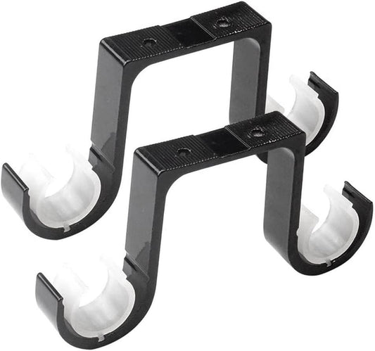 TRIPPER 2Pcs Double Curtain Rod Brackets Ceiling Mount Supports Aluminum Black