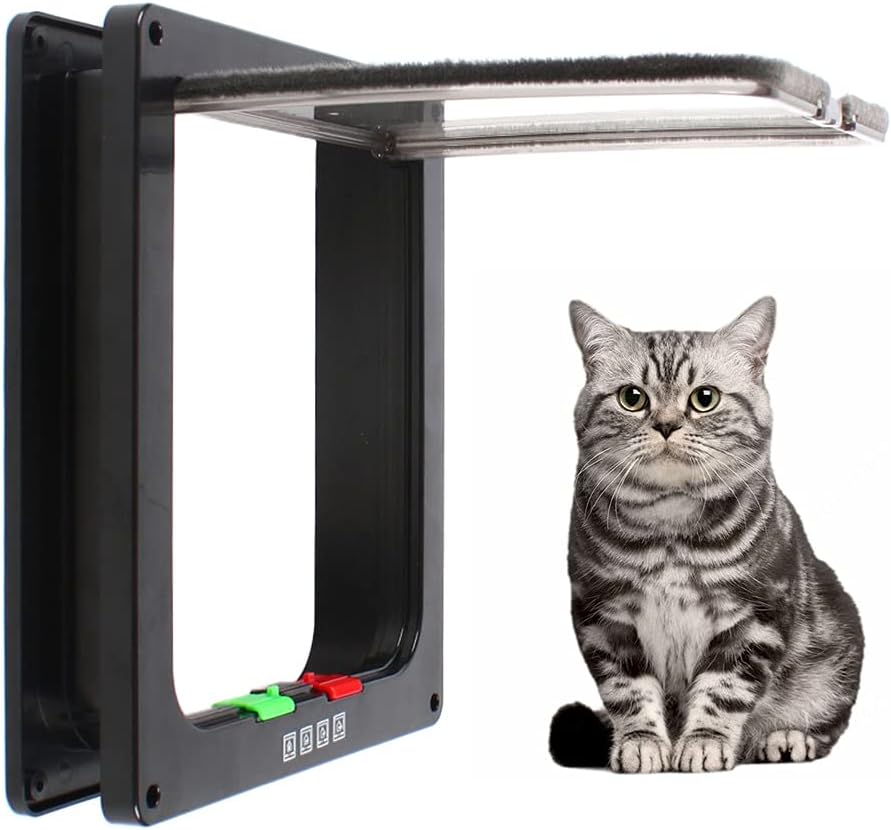 Cat Flap, Inner Door, Pet Door, Dog Flap for Cats and Small Dogs, Dog Door, Cat Door, Pet Flap, Free Access in Both Directions (28.5 x 24.5 x 6 cm Flap)
