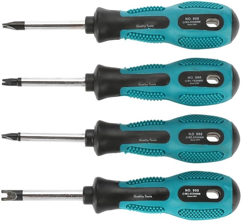 Screwdriver Set 4 Pcs Type U, Chrome-Vanadium Steel, Pp Non-Slip Handle, Magnetic Screwdrivers Screwdrivers with U Tip Spanner Type 50mm