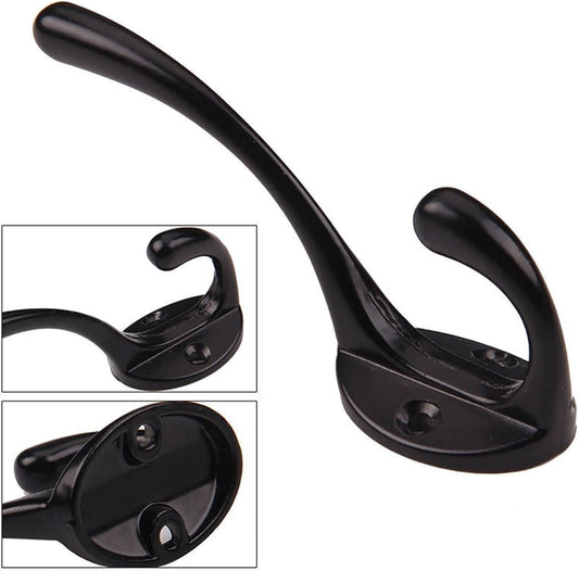 CAZARU Coat rack Double Coat Hook 10 Pcs Classic Iron Hanger Hook Decoration Hallway Coat Hat Storage Household Key Holder Wall Decor Wall-mounted coat rack