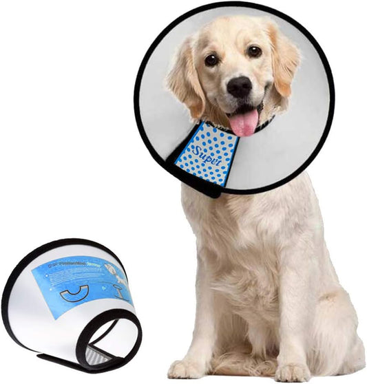 Supet Dog Cone Collar Adjustable After Surgery, Comfortable Pet Recovery Collar & Cone for Large Medium Small Dogs, Elizabethan Dog Neck Collar Plastic...