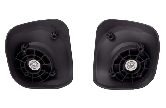 2 Pairs Luggage Suitcase Trolley Wheels with Axles – 49mm Black Replacement Set