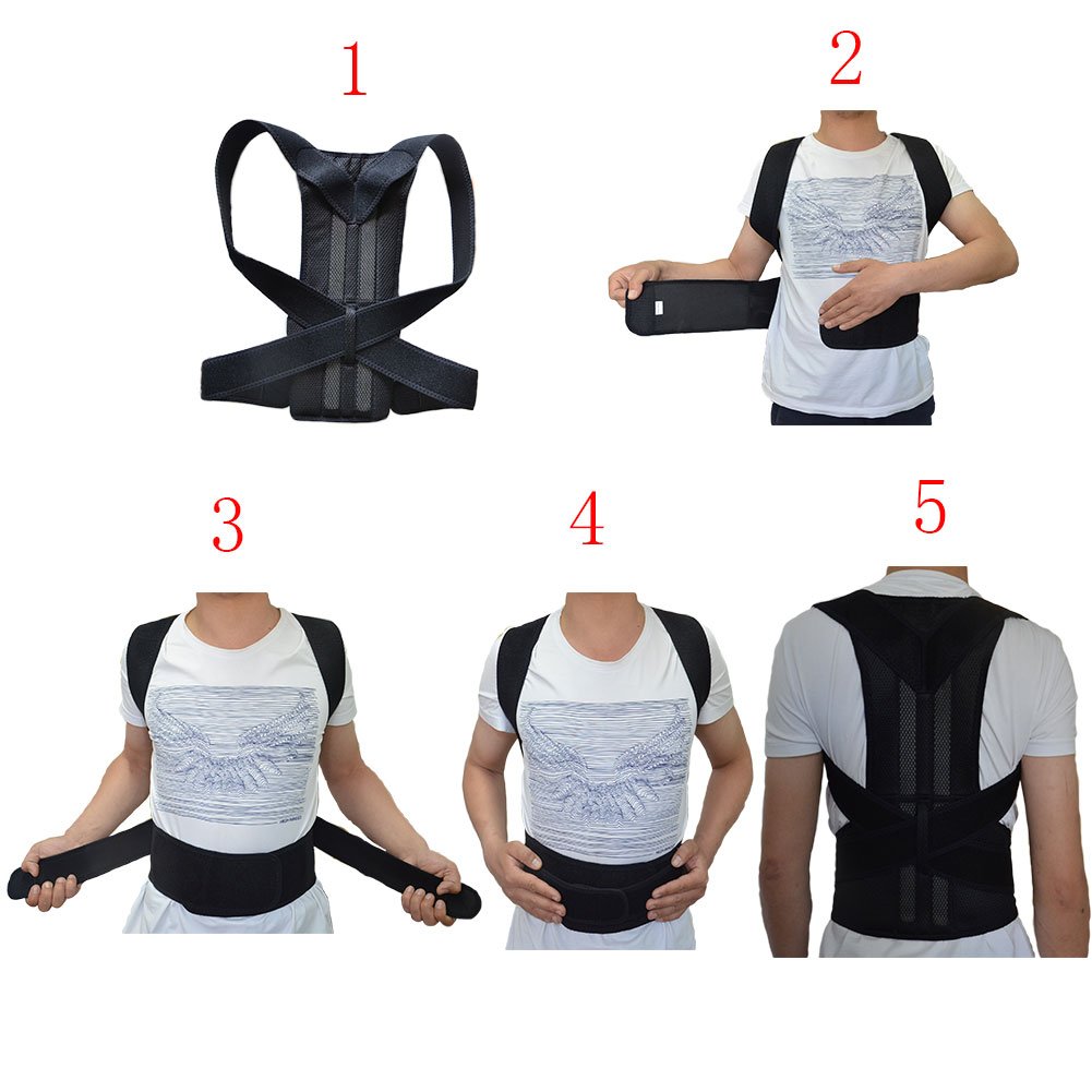 Bag Well Adjustable Back Posture Corrector Brace Posture Support Correction Belt for Men Women Back Shoulder Support Belt M