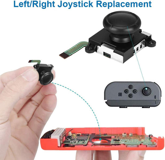 MMOBIEL 3D Joystick Analog Compatible with Nintendo Switch / Switch OLED Model Joy-Con Controller - Thumb Stick Replacement - Incl. Tri-Wing, Cross...