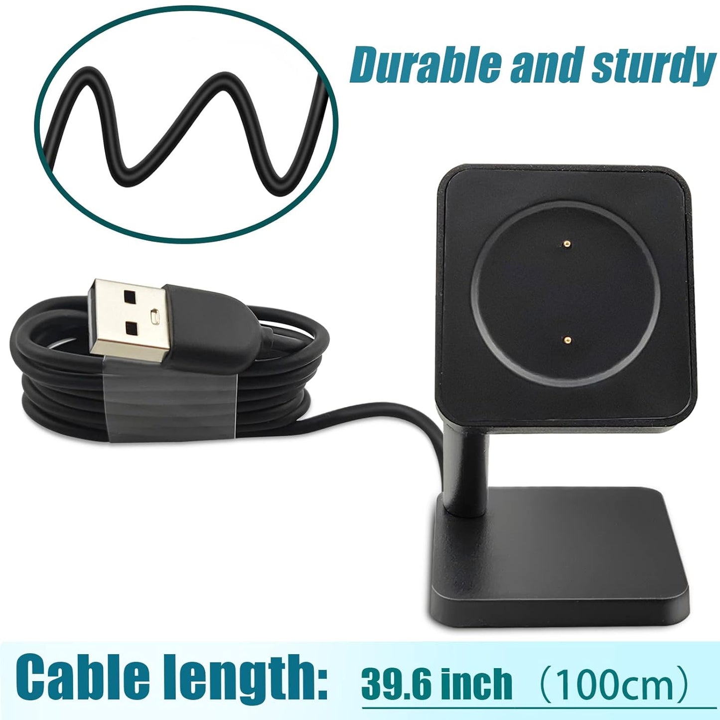 Charger Stand Compatible with Amazfit GTR 2, GTR 2e, GTS 2 Mini, GTS 2e, Pop Pro, Zepp E, Zepp Z,T-REX Pro,USB Charger Cable Fit for Amazfit GTR 2 Smartwatch