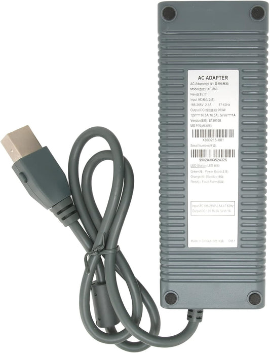 Dioche Game Console Power Adapter Game Console Power Adapter Abs Gray For 360 Power Adapter Game Console Power Supply Charger With Power Cord