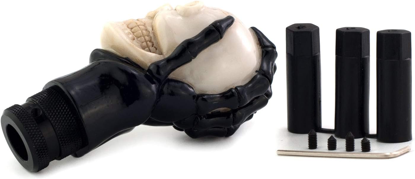 Thruifo Manual Car Knob Shift Handle Magic Skeleton Stick Fits Most MT Gears Beige and Black