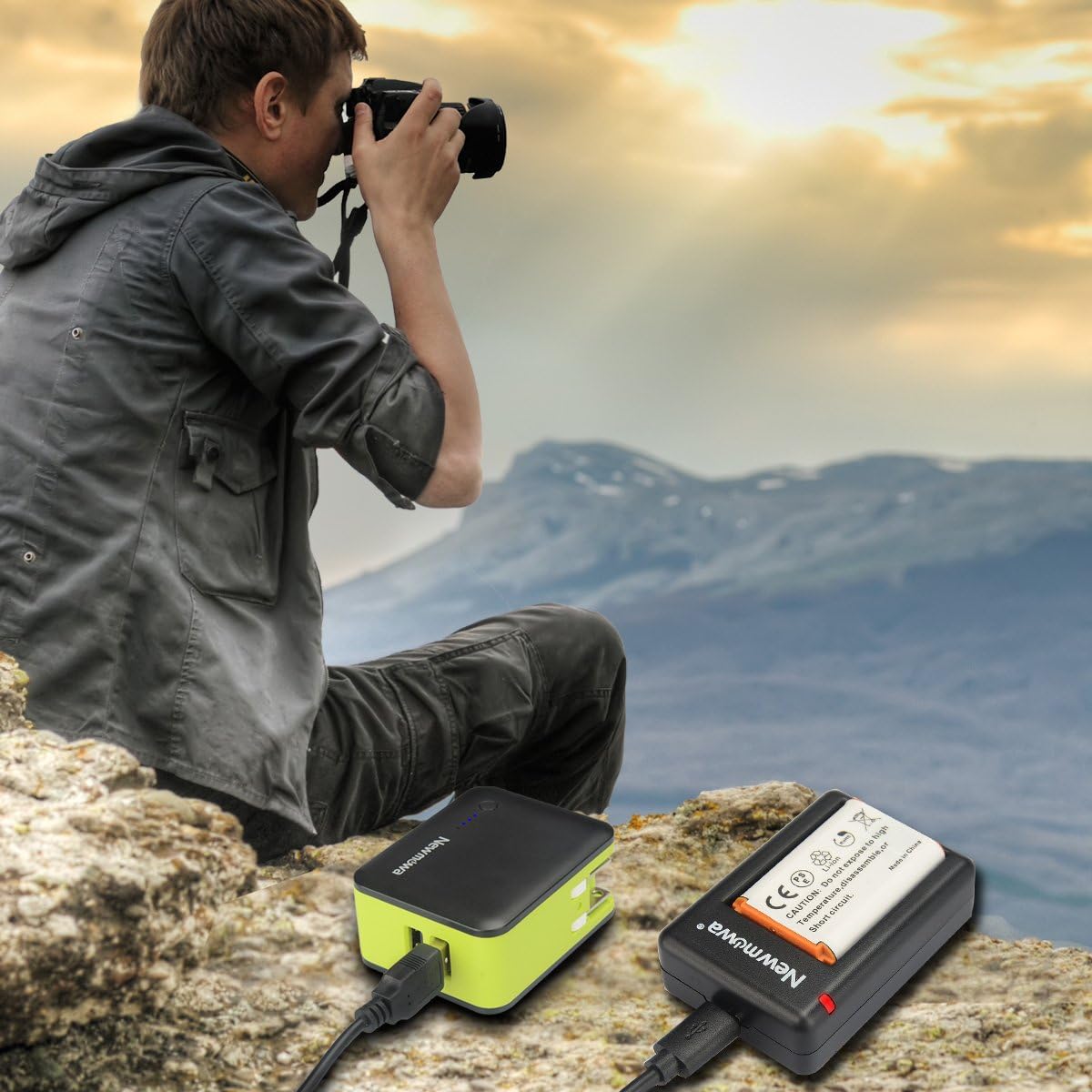 NP-BX1 Newmowa Battery (2-Pack) and Dual USB Charger Set for NP-BX1, NP-BX1/M8 and DSC-RX100, DSC-RX100 II, DSC-RX100M II, DSC-RX100 III, DSC-RX100 V,...