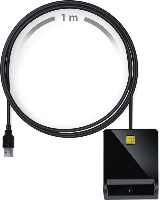 CSL - USB external smart card reader - Plug and Play - Power status LED - USB bus powered - HBCI Capable - Windows 11 compatible – black – high speed –...