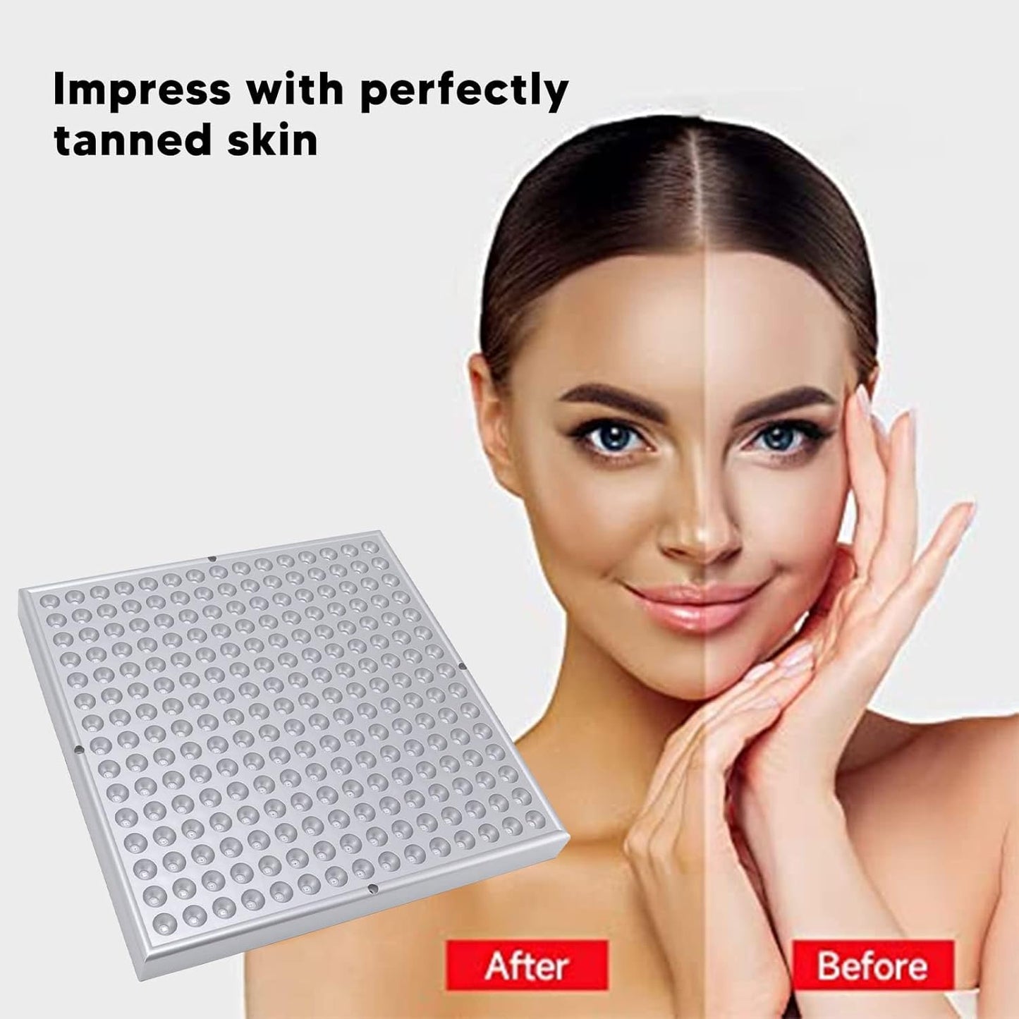 Tanning Lamp, 460nm Hanging Use Face Tanning Lamp, Self Tanner Lamp Device, 225Pcs LEDs 460nm, Foldable High Power Blue Lamp, Self Tanner Light for Face and...