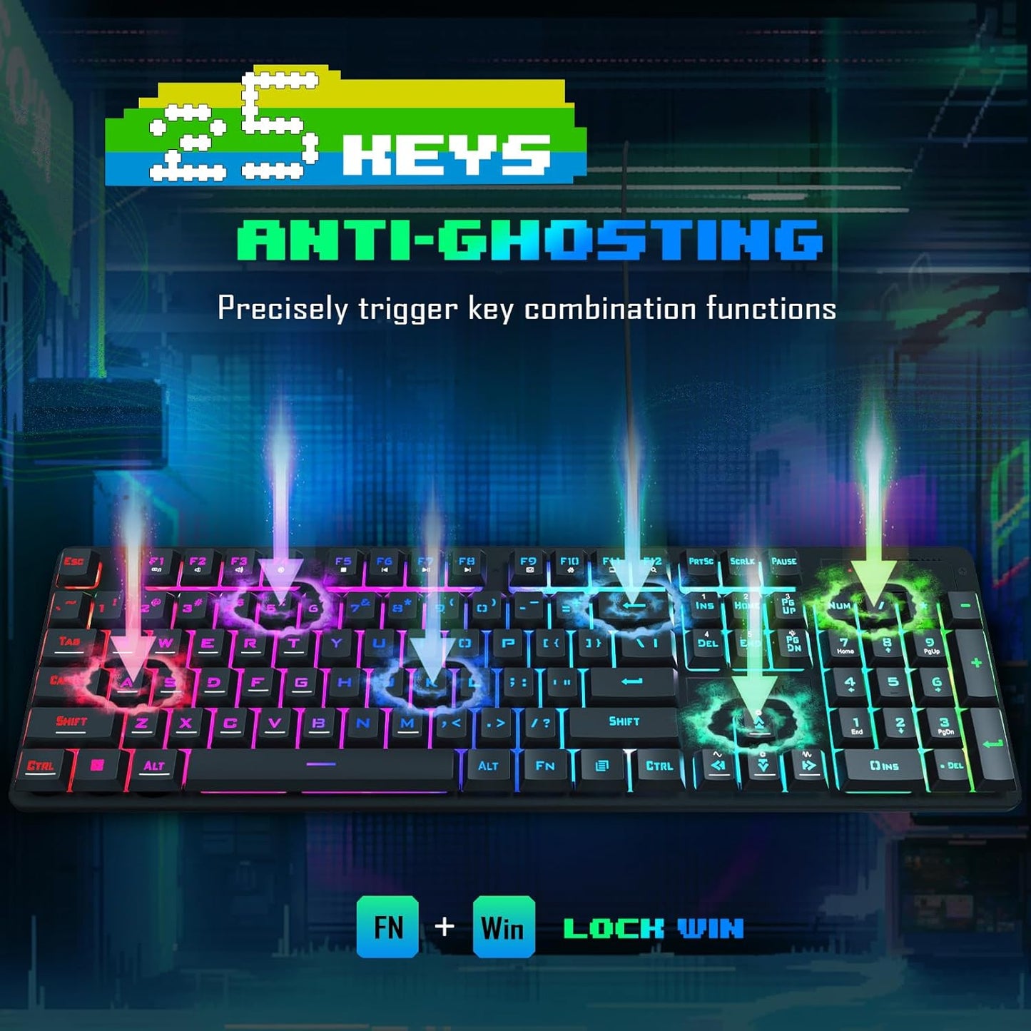 CHIROPTER MK10 GAMING RGB KEYBOARD,RGB Backlit Gaming Keyboard