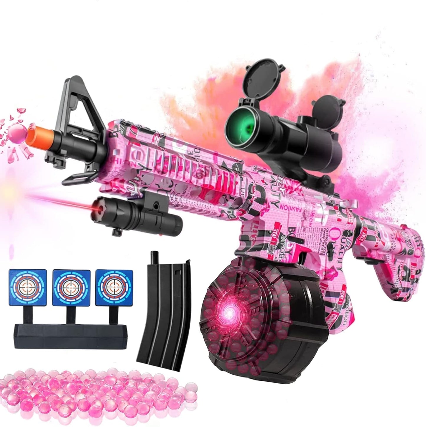 Large M416 Electric Gel Ball Blaster Toy with 40,000+ Balls & Safety Goggles
