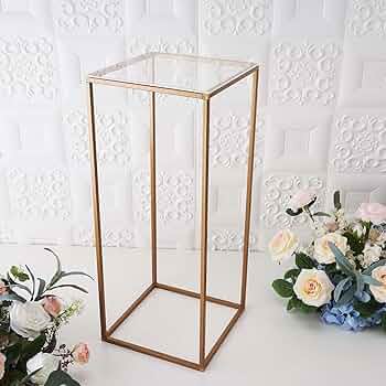 Gold Metal Flower Vase Stand – Wedding Column Centerpiece Rack for Events & Parties