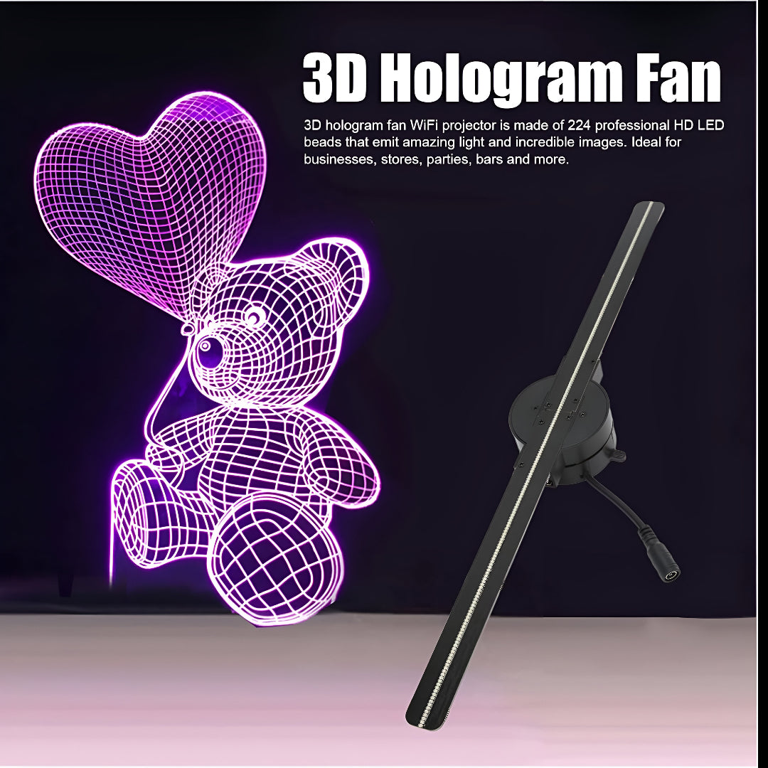 Missyou 16.5″ 3D Hologram Fan – Stunning LED Ads