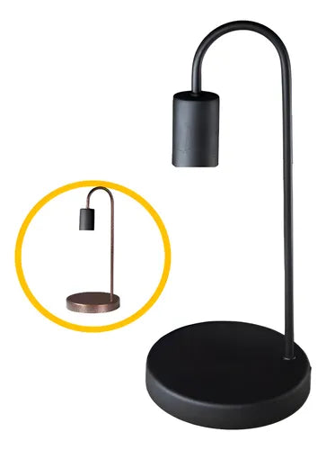 Retro Curved Table Lamp – Black Metal E27 Lamp with Switch