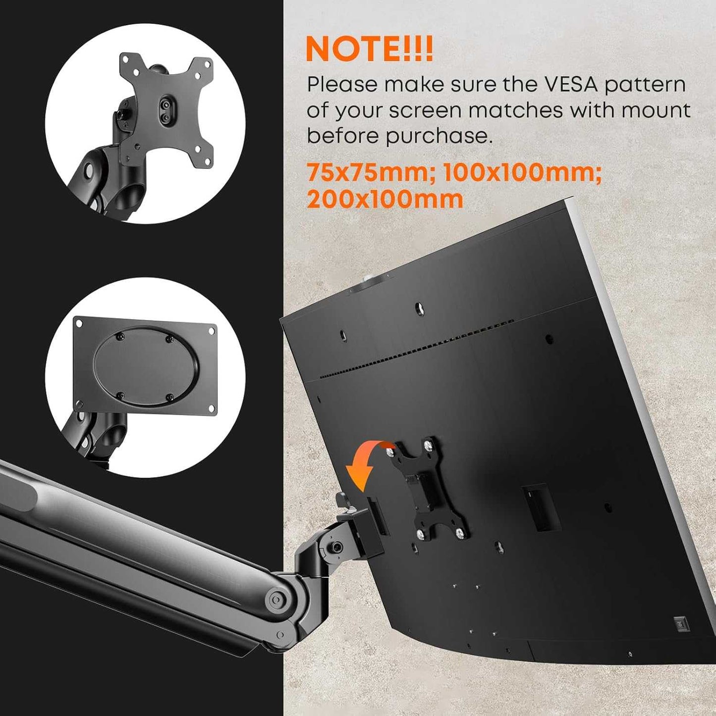 PUTORSEN Ultrawide Single Monitor Desk Mount Monitor and TV
