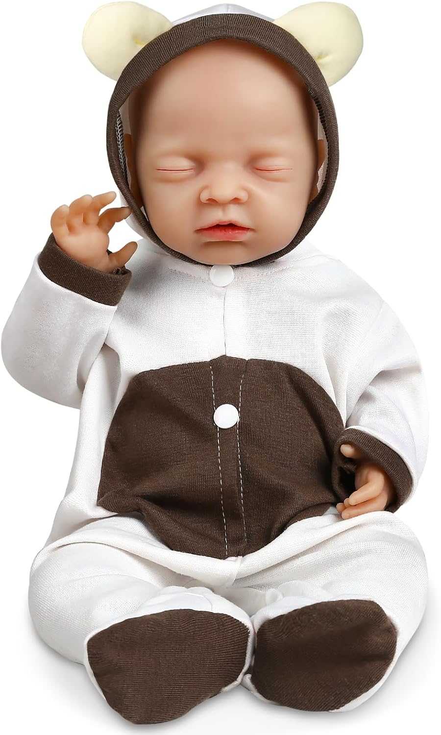 Vollence 18 inch Sleeping Full Silicone Baby Doll Not Vinyl Dolls Eye Closed Lifelike Real Newborn Baby Doll Realstic Reborn Baby Dolls Girl