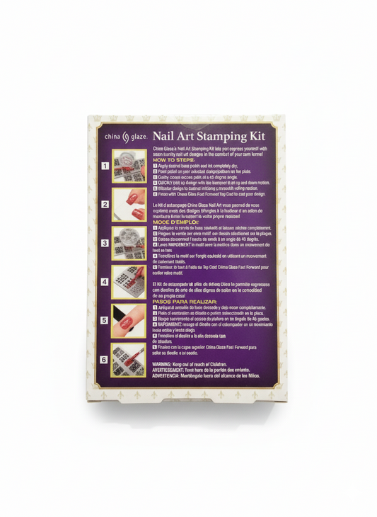 China Glaze Jewels Royale Nail Art Stamping Kit with Plate, Stamper & Scraper