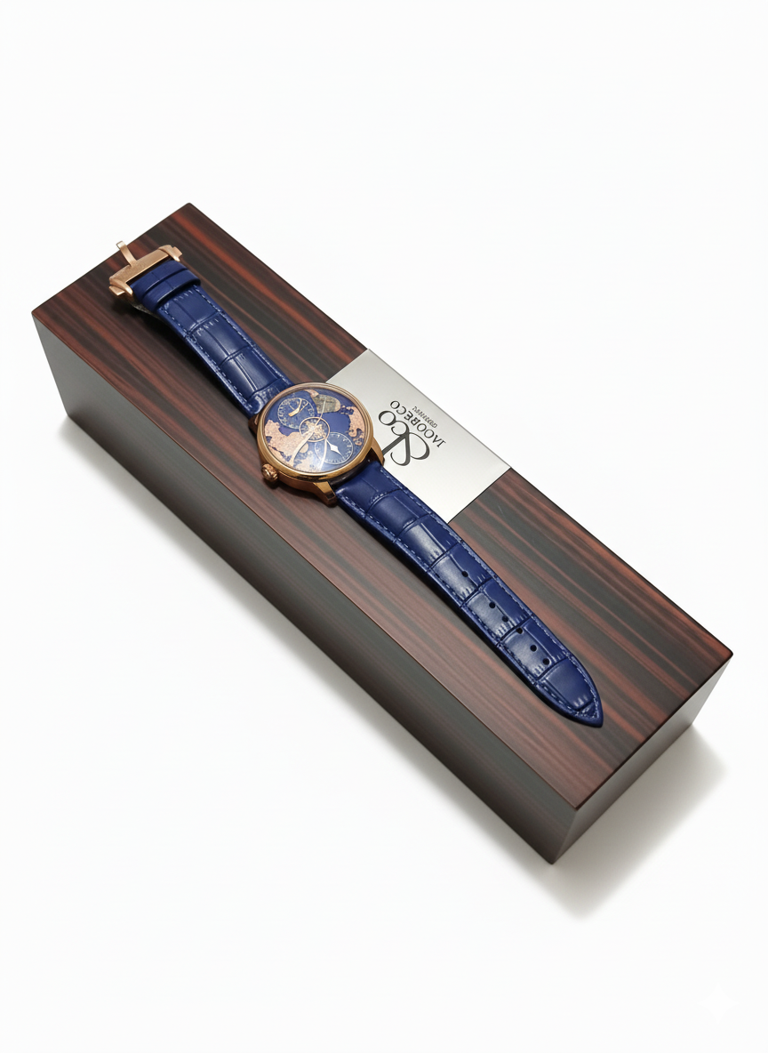 Men's Fashion JACOB Personalized and Trendy Mechanical Watch Waterproof Business Blue Planet Watch