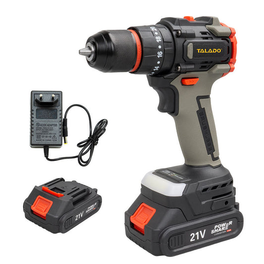 Electric 21V Cordless Impact Drill Set, Brushless Motor, 3000 RPM, 45Nm Torque