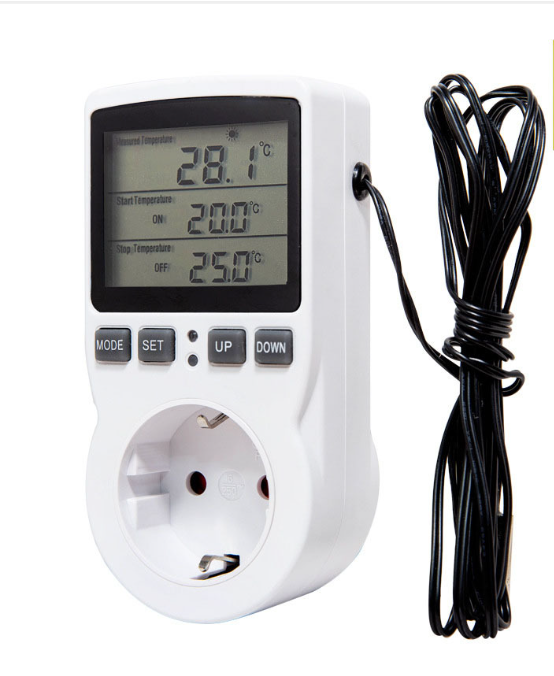 Large Screen EU Temperature Control Socket Temperature Switch Countdown Switch Socket Temperature Controller