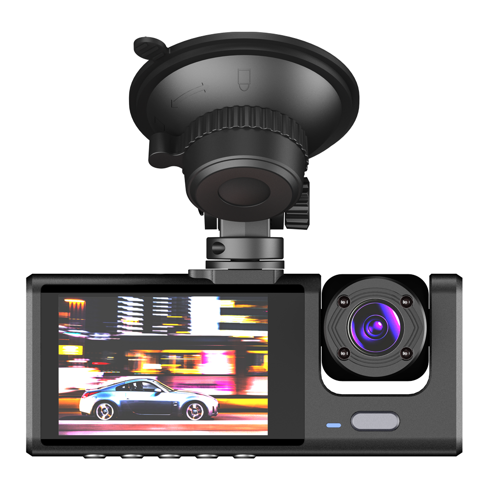 Black Box 3-Channel 1080P Dash Cam – Front, Interior & Rear Car Camera with Night Vision