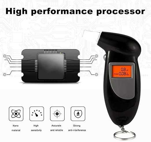 BESTOTTAM Professional Alcohol Tester and Breath Analyzer Machine for Accurate Alcohol Testing
