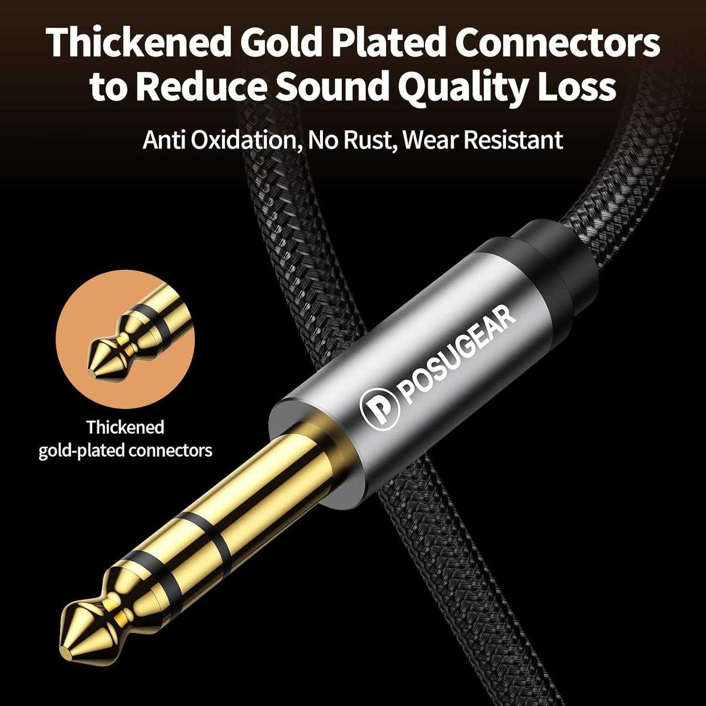POSUGEAR 6 35mm to 6 35mm Guitar Cable