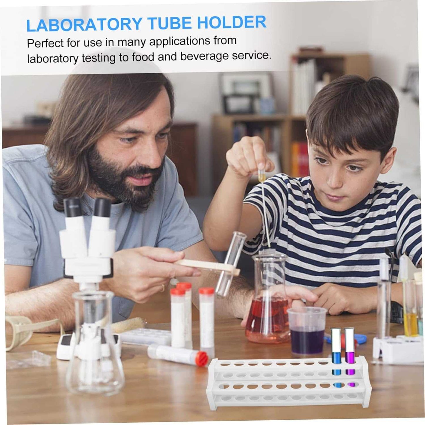 OUNONA 2pcs Dropper Holder Plastic Test tube Holder 20 hole Test