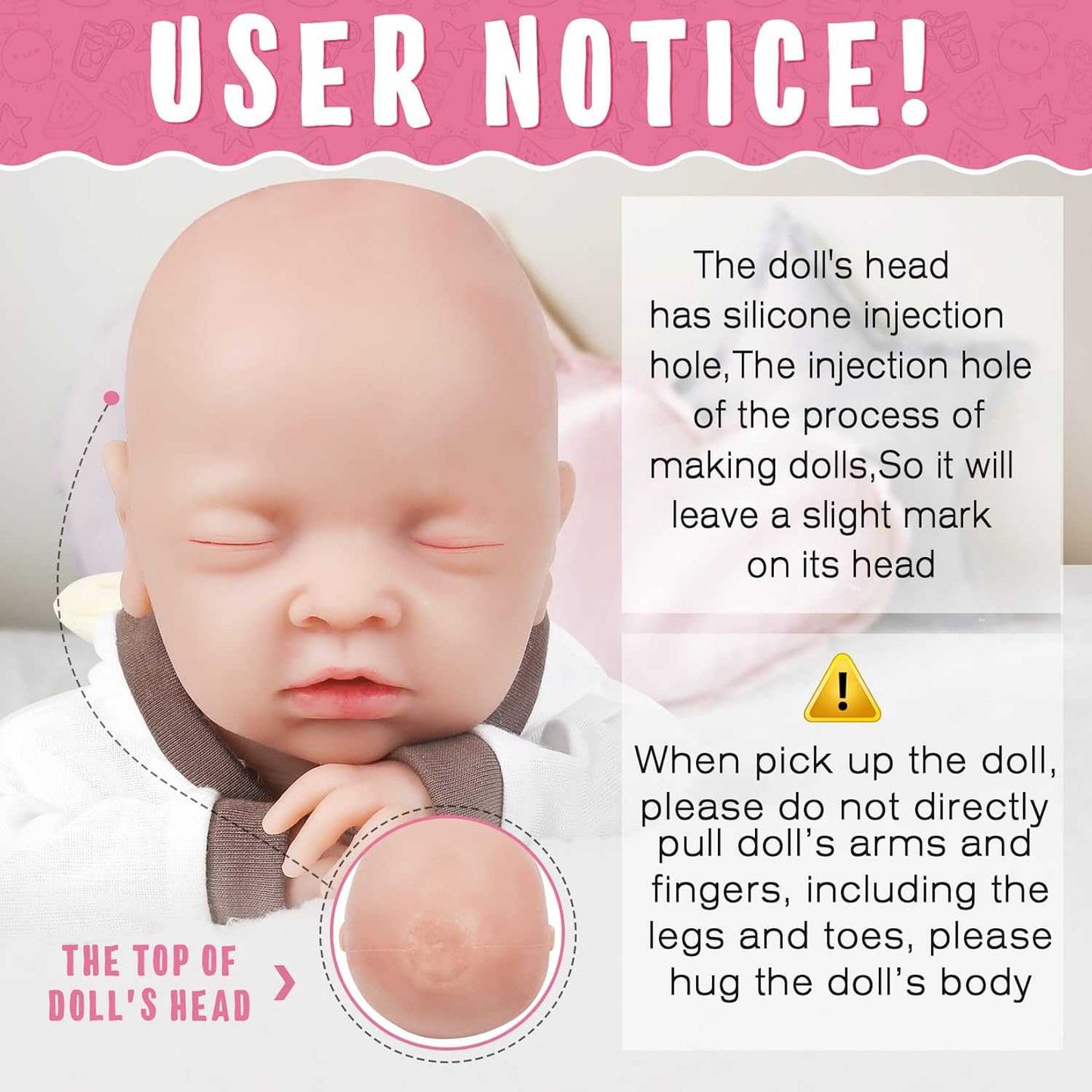 Vollence 18 inch Sleeping Full Silicone Baby Doll Not Vinyl Dolls Eye Closed Lifelike Real Newborn Baby Doll Realstic Reborn Baby Dolls Girl