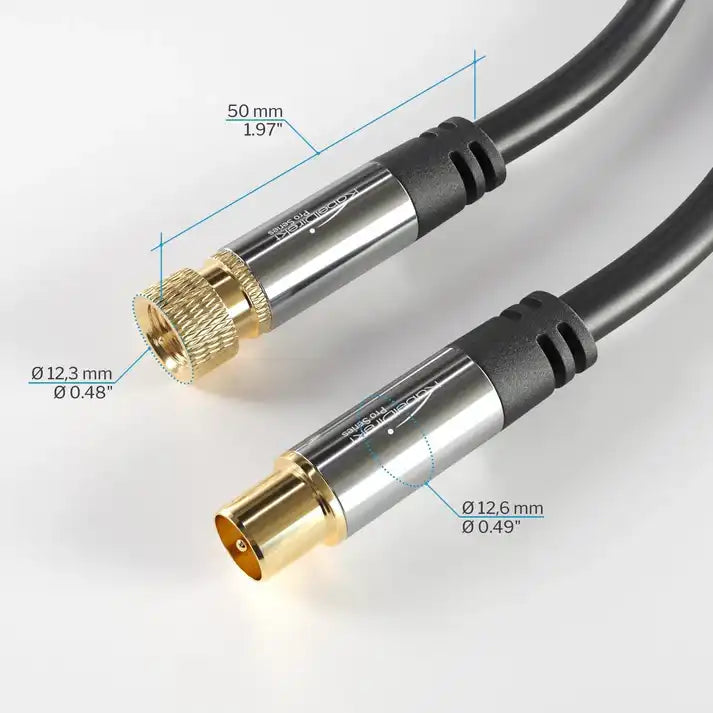KabelDirekt SAT TV Cable 75 Ohm F type connector 3m