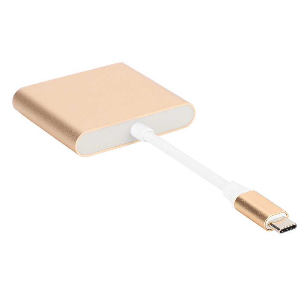 Excluzo Set 3 in 1 Type c Adapter Type c Converter Optional Color Type c to Converter for Presentations Exhibitions Gold
