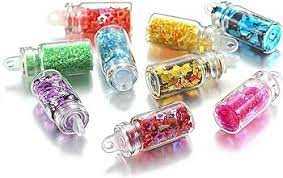 Monja 24 BottlesSet Colorful Nail Art Charms Kit Contain Random Nail Art Pearl Sequin Nail Glitter Powder Acrylic Rhinestone Decoration Tips DIY Nail Art Tools