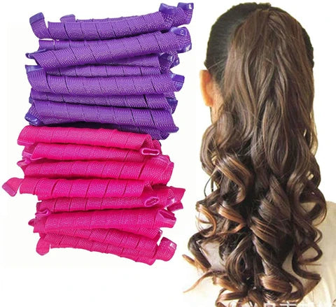 pack of 4 12pcs in each pack Heatless Spiral Hair Curlers – No-Heat Curling Rollers Styling Kit