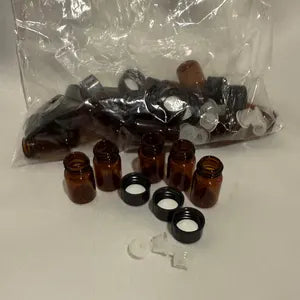 32pcs of 1ml Small Brown Glass Dropper Bottles | Empty Cosmetic & Essential Oil Bottles
