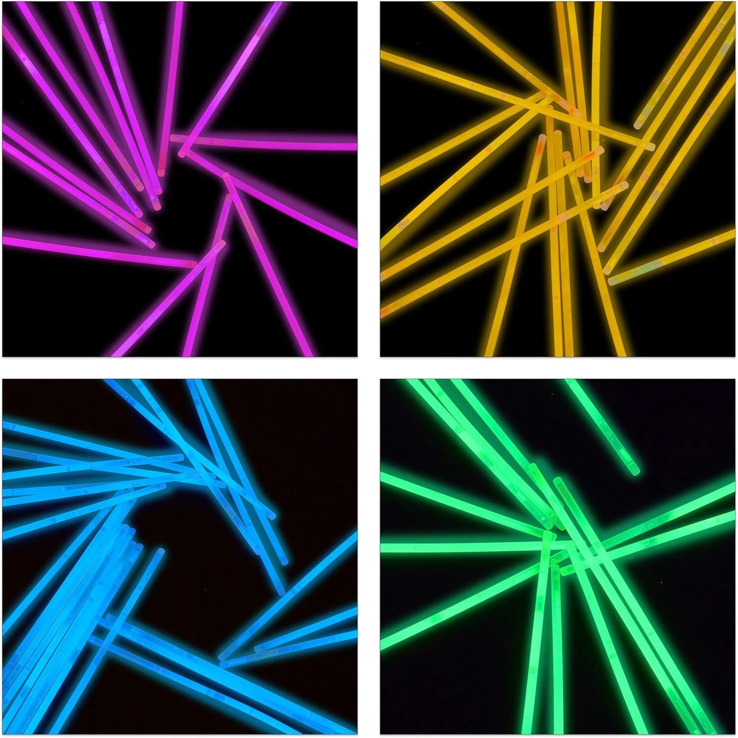 Relaxdays Set of 300 Glow Sticks, Connector Included, Bendable Glow Stick Bracelets