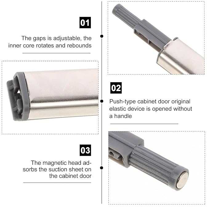 10 Pcs Cabinet Magnetic Push Lock Cabinet Latch Magnet Door Latch Cabinet Push Open Buffer Magnetic Door Catch Door Push Latches Push to Open Buffers Door Buffer Latches