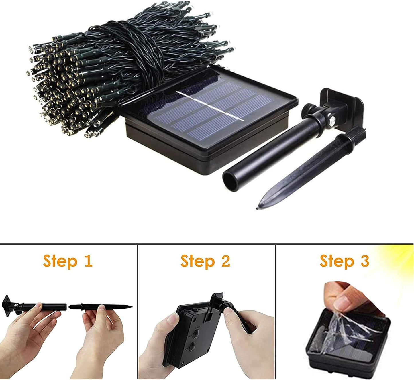 12M 100 LED Solar String Lights Outdoor Waterproof Solar Lights