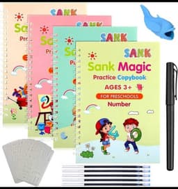 Magic Book 4 Pcs Set 10 Refills. 1Pen.1Gripper 