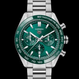 TAG Heuer Carrera Chronograph Green with Silver Chain 