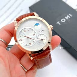 TOMI Leather strap watch with original box 