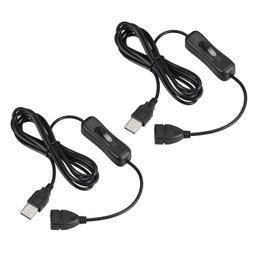 YOKIVE 2 PCS USB Cable with ON Off Switch Male to Female Extension Cord Reduced Wear Great for Home Studio Office Black 2M  7Feet