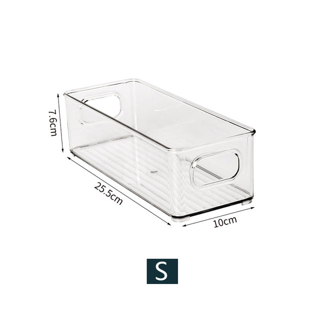 2 pcs Stackable Clear Storage Bins with Handles – Multi-Purpose