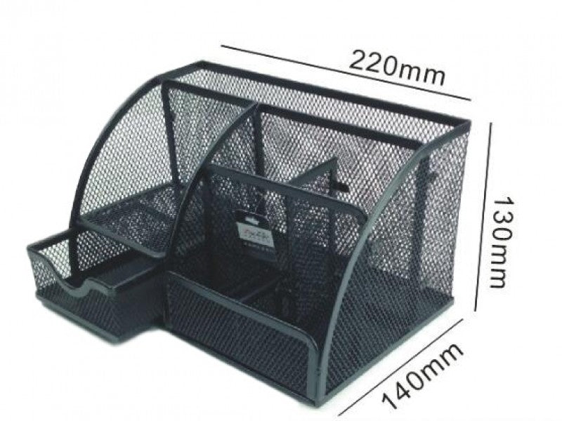 Metal Desk Organizer Pen Pencil Holder – Office Stationery Storage Stand