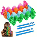 pack of 4 12pcs in each pack Heatless Spiral Hair Curlers – No-Heat Curling Rollers Styling Kit