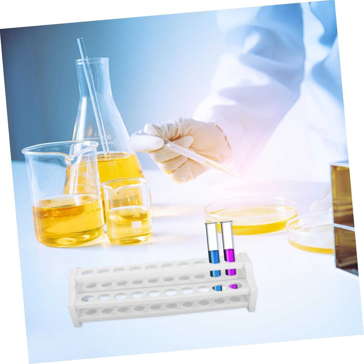 OUNONA 2pcs Dropper Holder Plastic Test tube Holder 20 hole Test