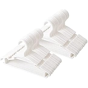 White Non-Slip Baby Clothes Hangers – Pack of 20 | 27x15 cm PP Hangers for Kids